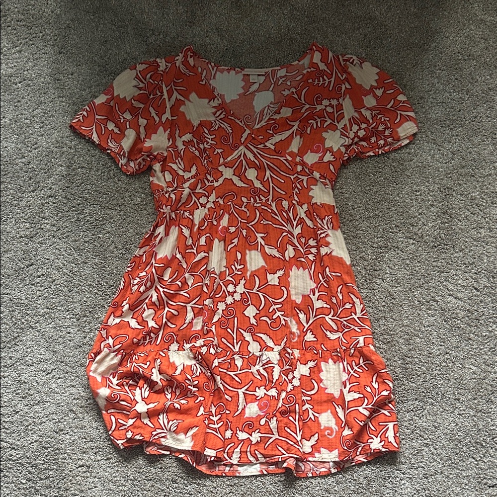 Knox Rose Orange and White Floral Blouse